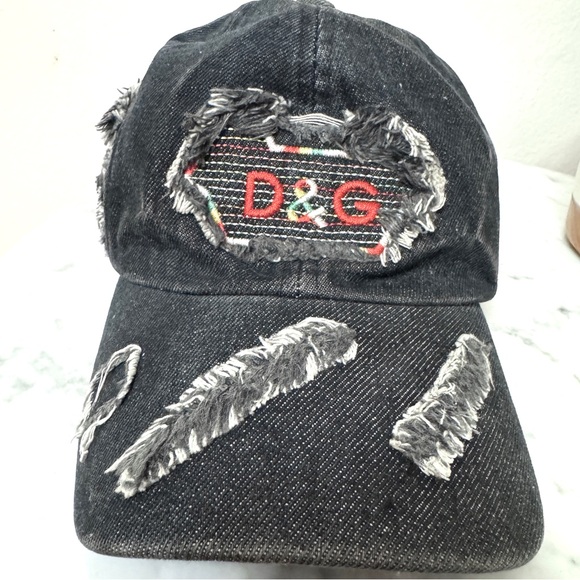 Dolce & Gabbana Vintage Denim Embroidered Cap Hat D & G Jean - Picture 2 of 9
